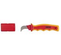 KS TOOLS Couteau à dénuder avec revêtement isolant et lame crochet, 200 mm ( 117.1331 )