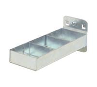 KS Tools 860.0847 - Crochet avec bac de rangement 3 séparations 150x55mm - Epaisseur du plateau 1,5 mm - Vis de fixation inclus - Zingué