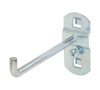 KS Tools 860.0810 - Crochet 90° 75mm Ø6mm - Epaisseur du plateau 1,5 mm - Vis de fixation inclus - Zingué