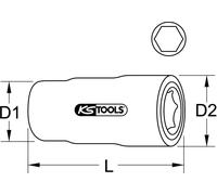KS TOOLS Douille 1/2" avec isolation de protection 22 mm - 117.1222