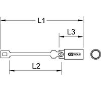 KS TOOLS Douille 3/8" pour bougie d'allumage avec articulation, longue 18 mm - 517.1193