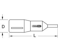 KS TOOLS Douille à embout 1/2" avec isolation protectrice pour vis à six pans creux 10 mm 267 mm de long - 117.1176