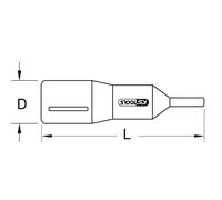 KS TOOLS Douille tournevis 1/2" avec revêtement isolant pour vis à six pans c...