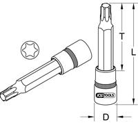 KS Tools 1/2" Douilles tournevis Torx, CHROMEplus, longues, T60 Quantité:1