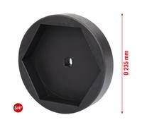 KS TOOLS 3/4" Douille d'écrou d'essieu, 6 pans, courte, 185mm