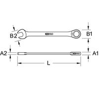 KS TOOLS DUO GEARplus clé mixte à cliquet 17 mm - 503.5217