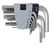 Juego de llaves Allen CLASSIC acodadas de acero fino, 9 pzs.