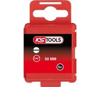 KS Tools 911.2768 - Boîte de 5 Embouts de Vissage Fente, L.50 mm - 1/4'' - 7 mm - En Acier Spécial