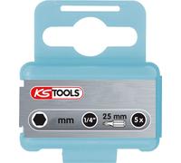 KS TOOLS Embout en acier inoxydable 1/4" à six pans creux 25 mm 5 mm Paquet de 5 - 910.2261