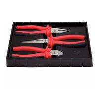 Jeu de 3 pinces KS, coupante L.165 mm, universelle L.180 mm, becs demi-rond L.21 KS TOOLS - 115.1010