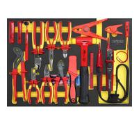 KS TOOLS ERGOTORQUE VDE Jeu de pinces dans une pochette en mousse 17 pièces - 117.6117