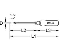 KS Tools ERGOTORQUE WOOD tournevis à fente, 3,5mm, 300.1001