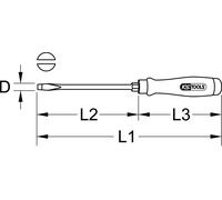 KS Tools ERGOTORQUE WOOD tournevis à frapper, à fente, 3,5mm, 300.1051