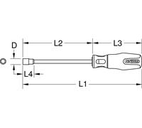 KS TOOLS ERGOTORQUEplus tournevis à douille 14 mm - 159.1212