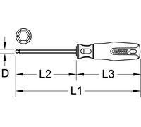 KS TOOLS ERGOTORQUEplus Tournevis à six pans creux avec tête sphérique 1,5 mm - 159.1066