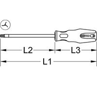 KS TOOLS Tournevis ERGOTORQUEplus® pour vis Tri-wing, #5