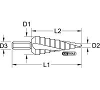 KS Tools Foret étagé HSS-TiN,ø 4,8-10,7mm, 330.2362