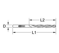 KS TOOLS Forets hélicoïdaux HSS-G longs 4,3 mm, paquet de 10 - 330.7043
