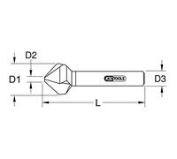 KS Tools 336.0204 Cône et ébavureur en acier rapide HSS TIN 120° 12,4 mm