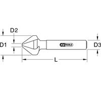 Foret aléseur HSS 90° Diam. 7.3mm, L.50mm KS TOOLS - 336.0057