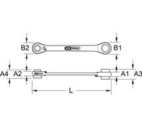 KS Tools GEAR+Clé polygonale 16x19-17x18mm,4 en 1,r/l, 503.4546