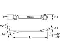 KS Tools GEARplus clé polygonale double, réversible, 12x13mm, 503.4575