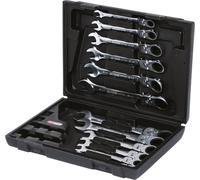 KS TOOLS GEARplus Jeu de clés mixtes à cliquet articulées, 12 pces, blocables 503