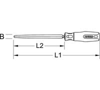 KS TOOLS Grattoir triangulaire complet pour mécanique de précision 160 mm - 150.3257
