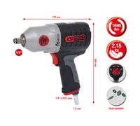 KS Tools Clé à choc pneumatique MONSTER 1/2" 1690 Nm haute performance