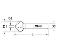 KS TOOLS HSS Co 5 Fraise conique à chanfreiner et à ébavurer 90° 31 mm - 336.0143