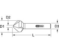 KS Tools HSS Co 5 Fraise conique à chanfreiner et à ébavurer 90°, 6,3mm