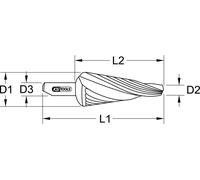 KS TOOLS HSS Foret à peler la tôle à rainure hélicoïdale Ø 5-20 mm - 336.0025