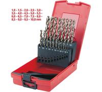 KS TOOLS Coffret de forets HSS-G Co 5, en box PVC 19 pcs 1-10mm