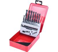 KS TOOLS HSS-R Jeu de forets hélicoïdaux Cassette en tôle d'acier 19 pces 1-10 mm - 330.1610