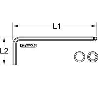 KS TOOLS INOX Clé mâle coudée à 6 pans creux 1,5 mm XL - 964.05015