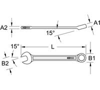 KS TOOLS INOX Clés mixtes 8 mm coudées - 964.0108