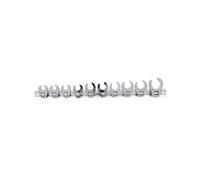 Ks Tools 913.3900 - Jeu de 10 - Clés QFC 3/8'' - 12 pans - en Chrome Vanadium - Finition Chromée