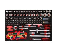 KS TOOLS Jeu de douilles 1/4"+ 1/2" en mousse 137 pces 811
