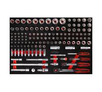 KS Tools Jeu de clés à douille 1/4'' + 3/8'' + 1/2'' dans insert en mousse, 139 pcs KS Tools Quantité:1