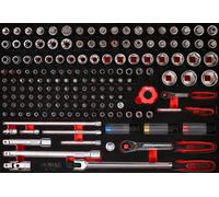 KS TOOLS Jeu de clés à douille 1/4''+ 1/2" dans insert en mousse, 1...