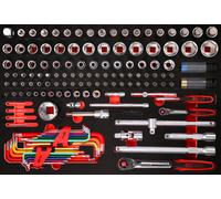 KS TOOLS Jeu de clés à douille 1/4''+ 1/2' dans insert en mousse, 137 pcs ( 811.1137 )