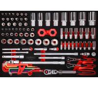 KS Tools Jeu de clés à douille 1/4'' + 3/8'' + 1/2'' dans insert en mousse, 92 pcs, en pouces KS Tools Quantité:1