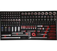 KS Tools Jeu de clés à douille 1/4'' + 3/8'' + 1/2'' dans insert en mousse, 156 pcs KS Tools Quantité:1