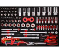 KS TOOLS Jeu de clés à douille 1/4'' + 3/8'' + 1/2'' dans insert en mousse, 92 pcs, en pouces ( 811.0092 )