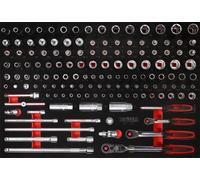 KS Tools Jeu de clés à douille 1/4''+ 3/8" dans insert en mousse, 142 pcs KS Tools Quantité:1