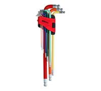 KS Tools Jeu de clés mâles coudées 6 pans (151.3222) double tête sphérique, extra-longues 9 pièces