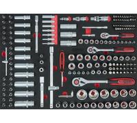 KS TOOLS jeu de clés à douilles 1/4"+3/8"+1/2", 195 pces en 1/1 système