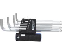 KS TOOLS Jeu de clés mâles 6 pans à tête sphérique 3 en 1,10 pcs XL, pouce