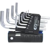 KS TOOLS Jeu de clés mâles coudées 3 en 1, 6 pans, 10 pces, courtes - 920.2000