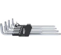 KS Tools Jeu de clés mâles coudées à cinq étoiles, alésage, longues, 9 pièces